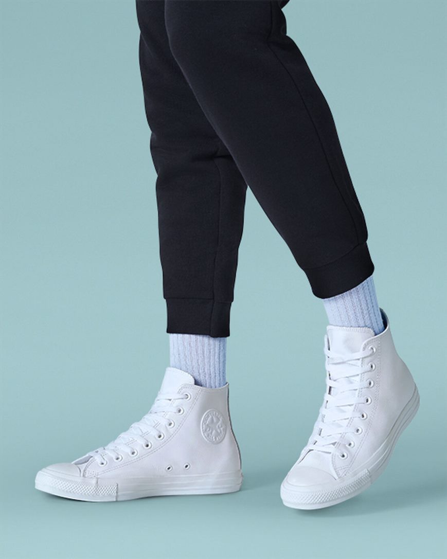 Men's Converse Chuck Taylor All Star Leather High Top Shoes White | AU 1654EK
